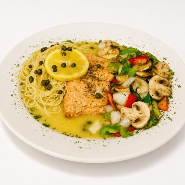Salmon Piccata.