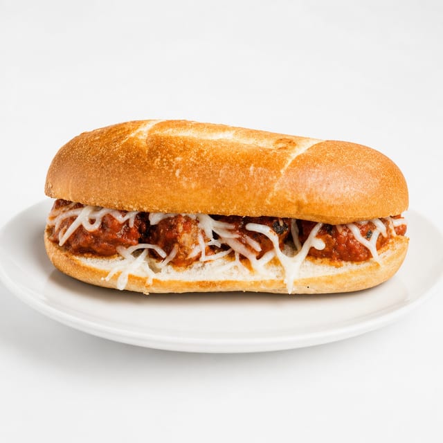 Meatball Parmigiana Sub.