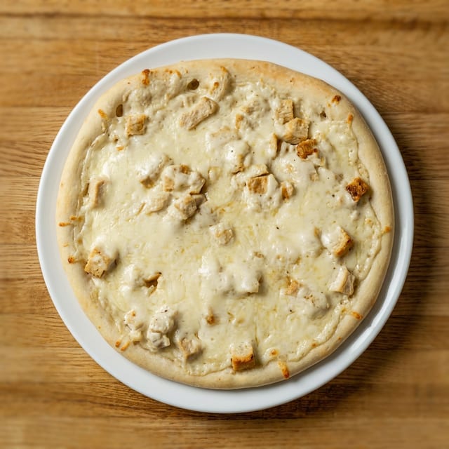 Chicken Alfredo Pizza.